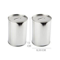 Kumbara Metal 12'Li Paket (Baskısız Sade Teneke)