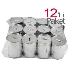 Kumbara Metal 12'Li Paket (Baskısız Sade Teneke)
