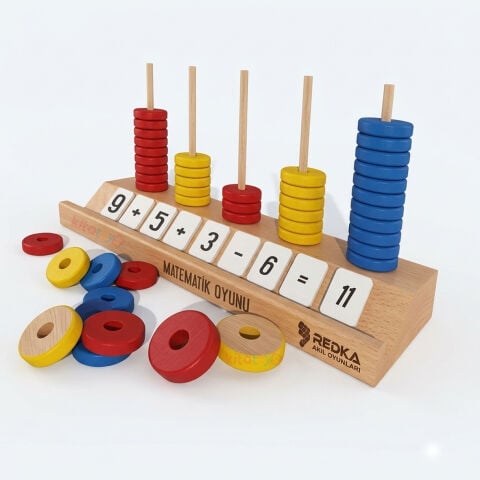 Matematik İşlem Oyunu (Sayılar Seti) Rakamlar Halkalar Çubuklar 5206 Abaküs İşlemler