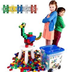 Clıcs Pembe Tekerlekli Lego 800 Eğitici Legolar