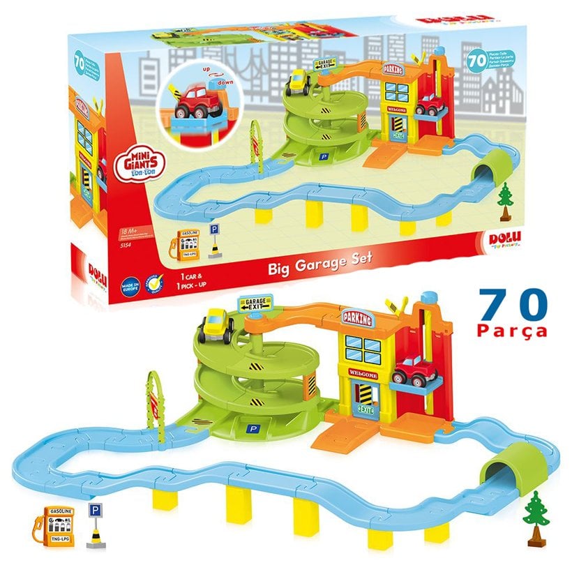 Büyük Otopark 70 Parça (Araba Garajı) Yol Seti