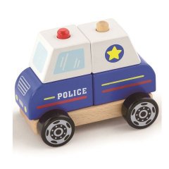 Ahşap Polis Arabası Vigatoys (Eğitici Oyuncak)
