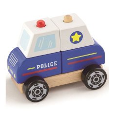 Ahşap Polis Arabası Vigatoys (Eğitici Oyuncak)