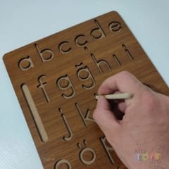 El Parmak Kası Gelişimi Ahşap Alfabe Harfler Çift Taraflı Çizgi Çalışmaları-Bilek Çalıştırma