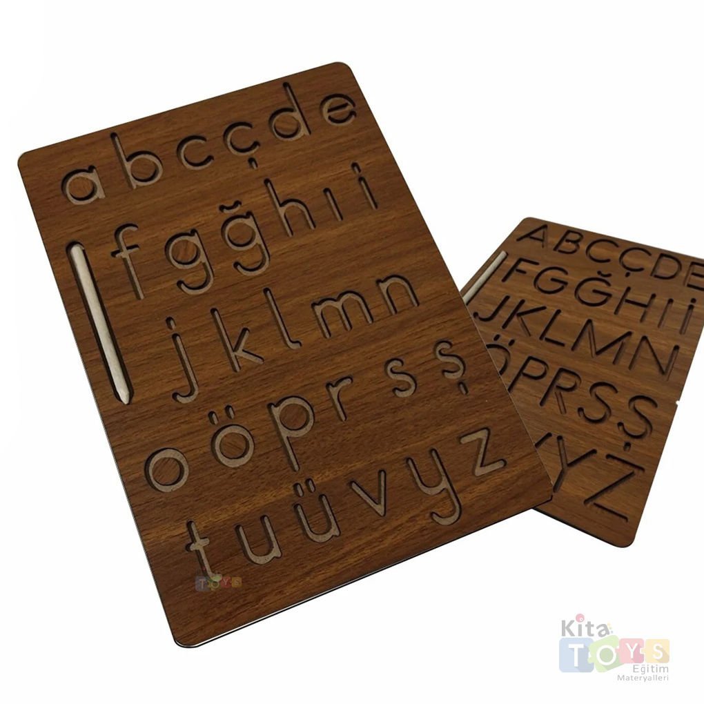 El Parmak Kası Gelişimi Ahşap Alfabe Harfler Çift Taraflı Çizgi Çalışmaları-Bilek Çalıştırma