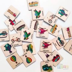 Memory Araçlar (Aklında Tut Ahşap Kart Oyunu) Eşini Bul
