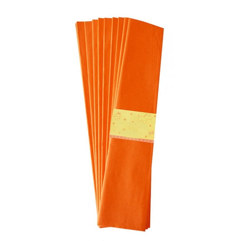 Krapon Kağıdı TEK RENK 10'Lu Paket 50x200cm Turuncu