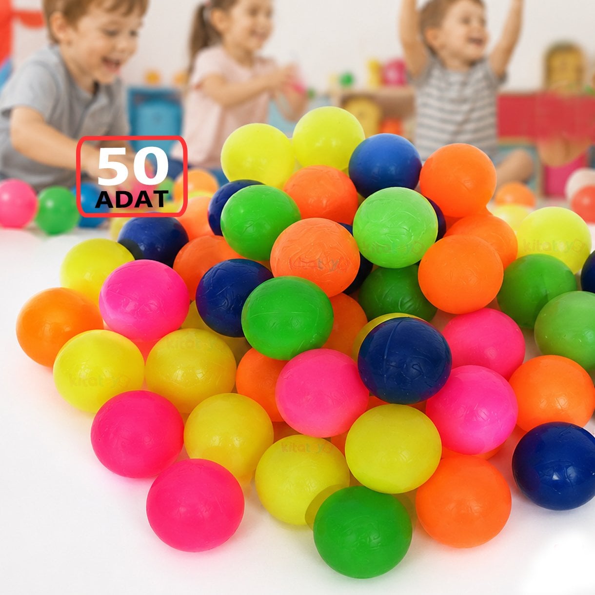 Zıplayan Top 50'Li (Oyuncak Otomat Topu) Renkli Zıp zıp Lastik
