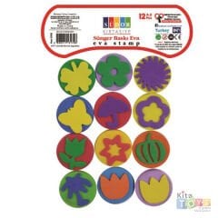 Eva Sünger Baskı Şekilleri 12 Li Set (Sanat Malzemeleri)