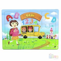 Ahşap Puzzle Çeşitleri 12 Parça (Anaokulu Çocuk Oyuncakları)