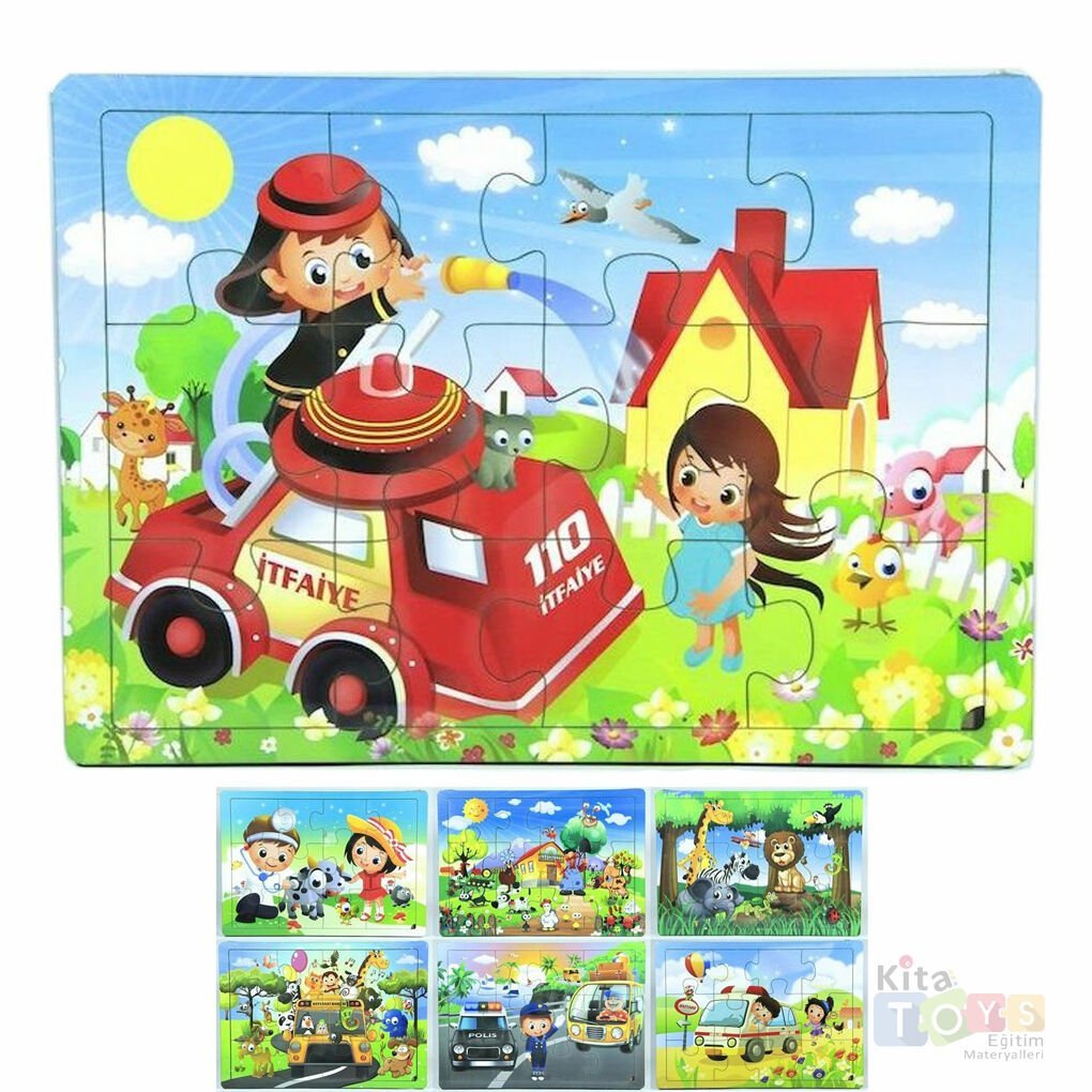 Ahşap Puzzle Çeşitleri 12 Parça (Anaokulu Çocuk Oyuncakları)