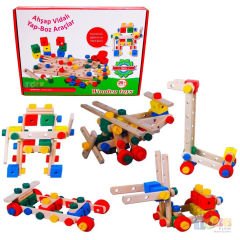 Ahşap Vidalı Yap Boz Araçlar 69 Parça (Sök-Tak Constructor İnşaatçı Lego Yapı) Dıy Oyuncak 2102108