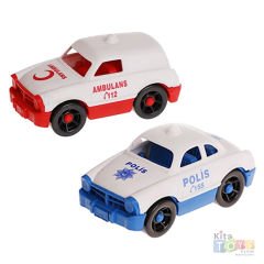 Kırılmaz Ambulans Polis Taxi Arabalar 12'Li Kutu (Meslekler Bıdık Araçlar) Yk-007