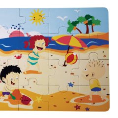 Yaz Yer Puzzle (Büyük Boy 20 Parça Ahşap) Mevsimler