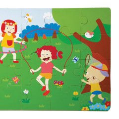 İlkbahar Yer Puzzle (Büyük Boy 20 Parça Ahşap) Mevsimler