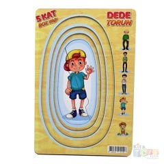 Kat Kat Dede Torun Puzzle 5 Kat (Ahşap Yap Boz) Oyuncak