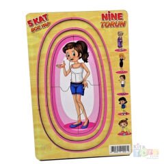 Kat Kat Nine Torun Puzzle 5 Kat (Ahşap Yap Boz) Oyuncak
