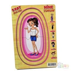 Kat Kat Nine Torun Puzzle 5 Kat (Ahşap Yap Boz) Oyuncak