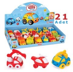 Ton Ton Arabalar 21 Adet Set (Kırılmaz-Dayanıklı)