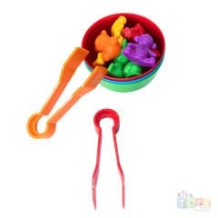 Sevimli Hayvanlar Aktarma Seti 44 Parça (Kase Cımbız Maşa)