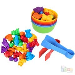 Sevimli Hayvanlar Aktarma Seti 44 Parça (Kase Cımbız Maşa)