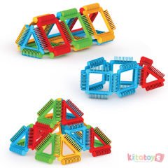Geometrik Puzzle 64 Parça (03895) Eğitici Oyuncak Lego (Dede Fentoys) Taraklı