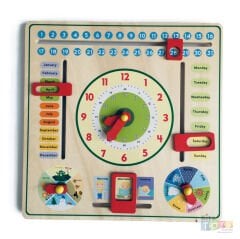 Ahşap Takvim ve Saat Puzzle (İngilizce)