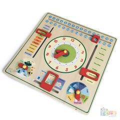 Ahşap Takvim ve Saat Puzzle (İngilizce)