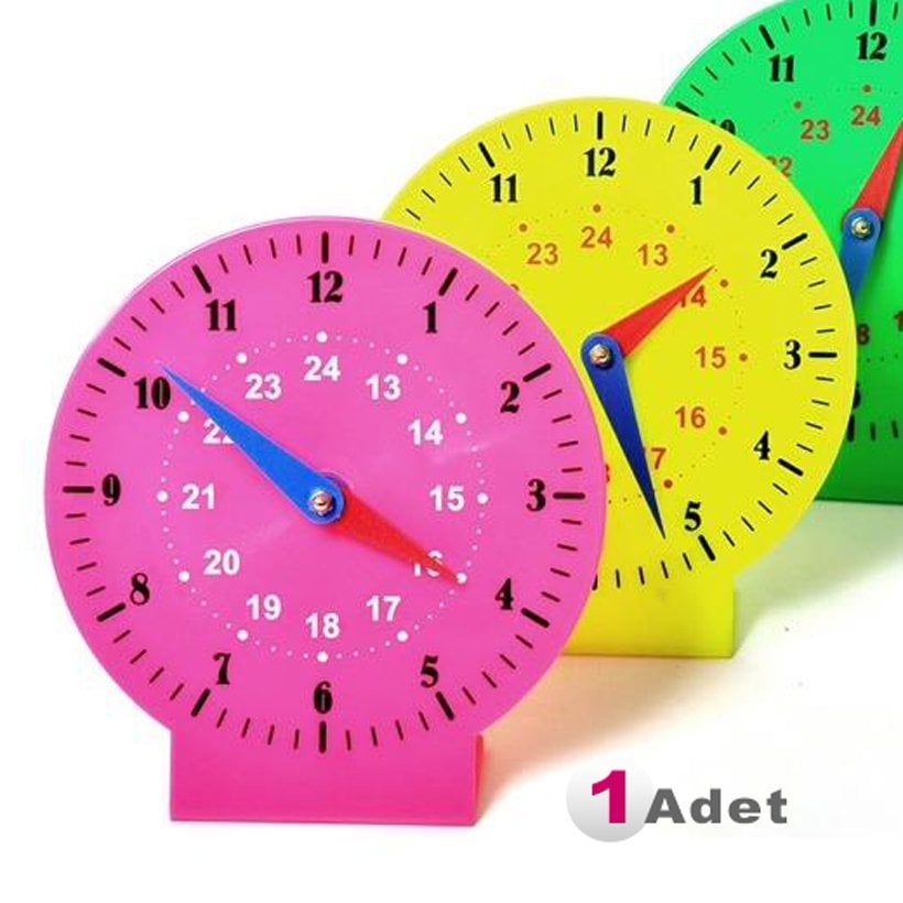 Saat Öğretimi Materyali (Büyük Boy) Plastik Eğitim Saati