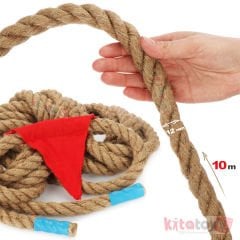 Halat Çekme Oyunu Halatı 10 Metre (Atlama İpi Çekişme Halatı) 12 mm Kalınlık