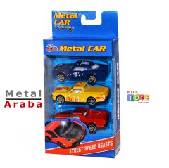 3'Lü Metal Araba Seti Die-Cast 717-3