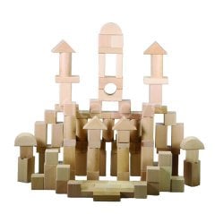 Ahşap Bloklar 100 Parça Natürel Blok