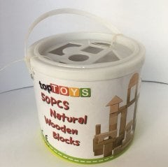 Ahşap Bloklar 50 Parça (Natürel Blok)