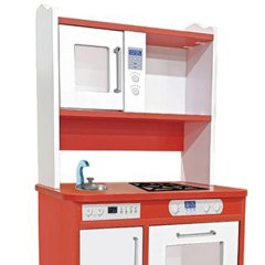 Ahşap Kırmızı Mutfak Merkezi (Oyuncak Set)