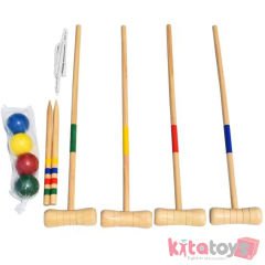 Kriket Oyunu Seti 4 Kişilik (Dev Ahşap Bahçe Oyunu Spor Maç Golf) Ahşap