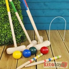 Kriket Oyunu Seti 4 Kişilik (Dev Ahşap Bahçe Oyunu Spor Maç Golf) Ahşap