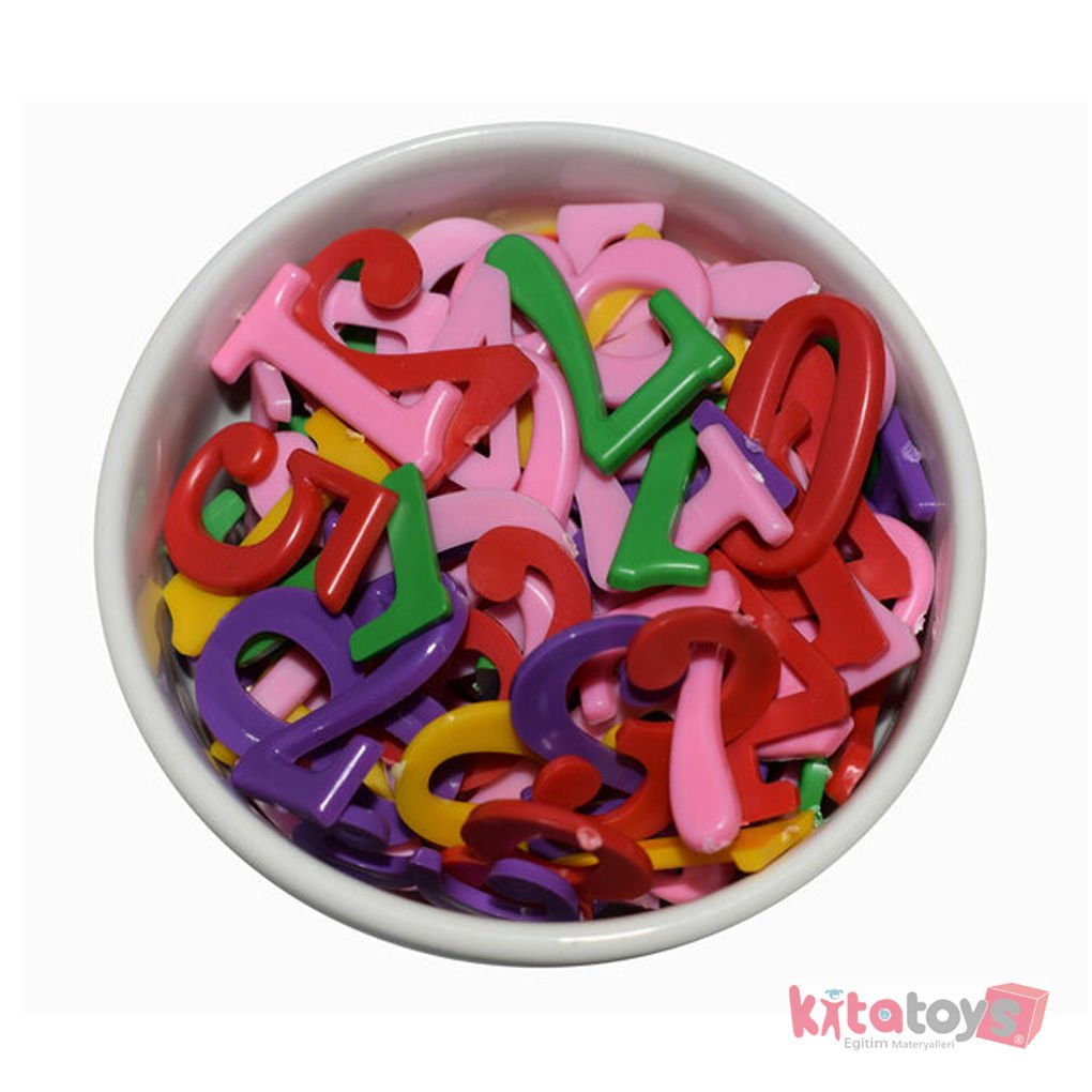 Renkli Rakamlar 250 Gr 730 ADET (Eğitici Plastik Sayılar Rakamlar Boncuk)