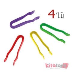 Aktarma Maşası 4 Lü (Eğitim Cımbızı Seti) Renkli Plastik