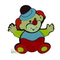 Palyaço Ahşap Duvar Figürü 60 cm Anaokulu Süsleri