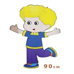 Erkek Çocuk 90 cm Ahşap Anaokulu Duvar Figürü