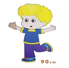 Erkek Çocuk 90 cm Ahşap Anaokulu Duvar Figürü