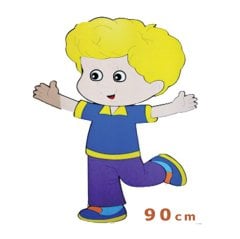 Erkek Çocuk 90 cm Ahşap Anaokulu Duvar Figürü