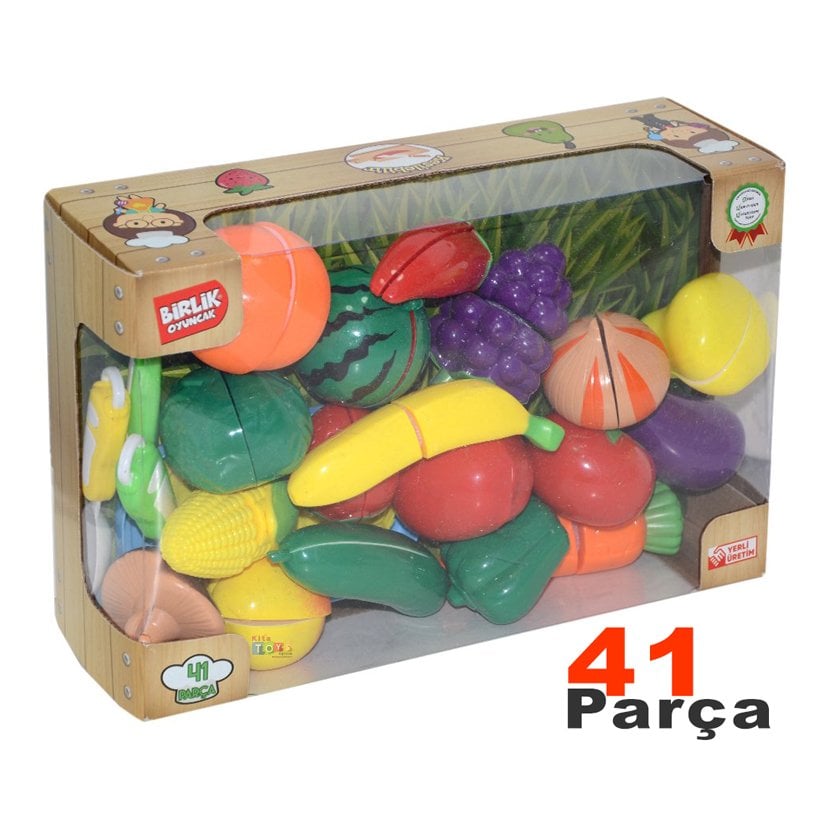 Sebze Meyve Kesilebilen Manav Seti 41 Parça (Kesme Oyuncakları)