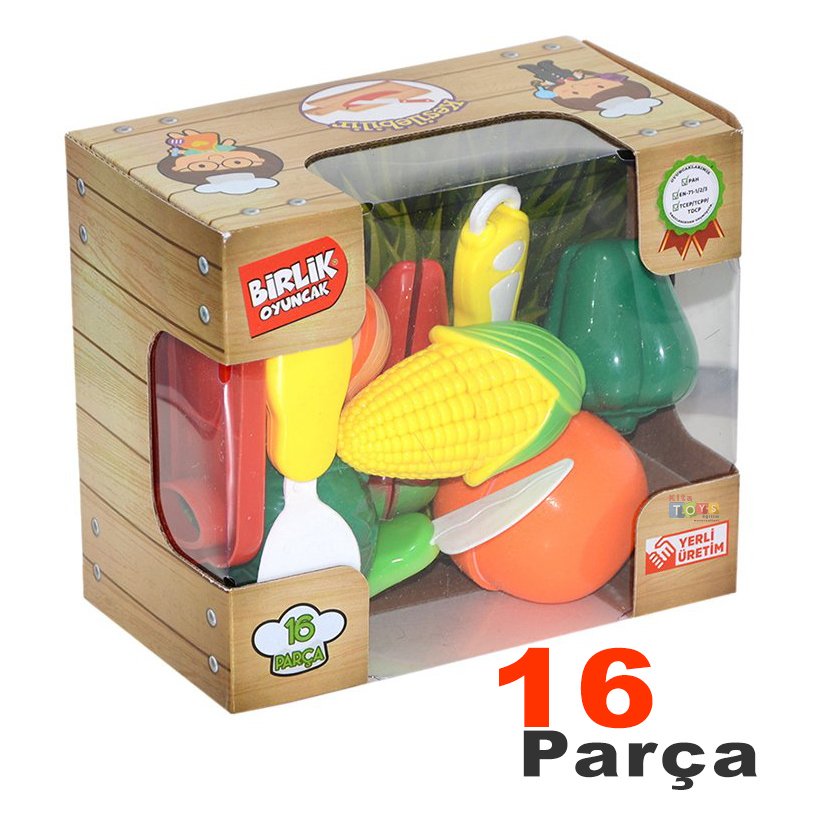 Sebze Kesme Seti 16p (Kesilebilen Manav Oyuncakları)