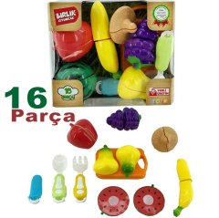 Meyve Kesme Seti 16p (Kesilebilen Manav Oyuncakları)