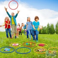 Seksek Halkaları Ø 28 cm 10'Lu (Aktivite Duyusal Eğitim Çemberleri Atlama Seti)