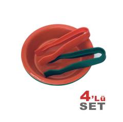 Aktarma Seti Kaseler - Cımbızlar 2+2 Beceri Oyuncak Maşa