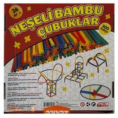 Neşeli Bambu Çubukları 300 Parça (Eğitici Eğlenceli Pipet Boru Çubuğu)