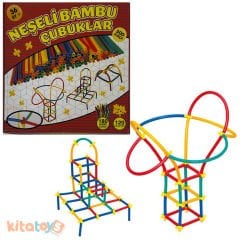 Neşeli Bambu Çubukları 300 Parça (Eğitici Eğlenceli Pipet Boru Çubuğu)