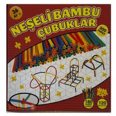 Neşeli Bambu Çubukları 300 Parça (Eğitici Eğlenceli Pipet Boru Çubuğu)
